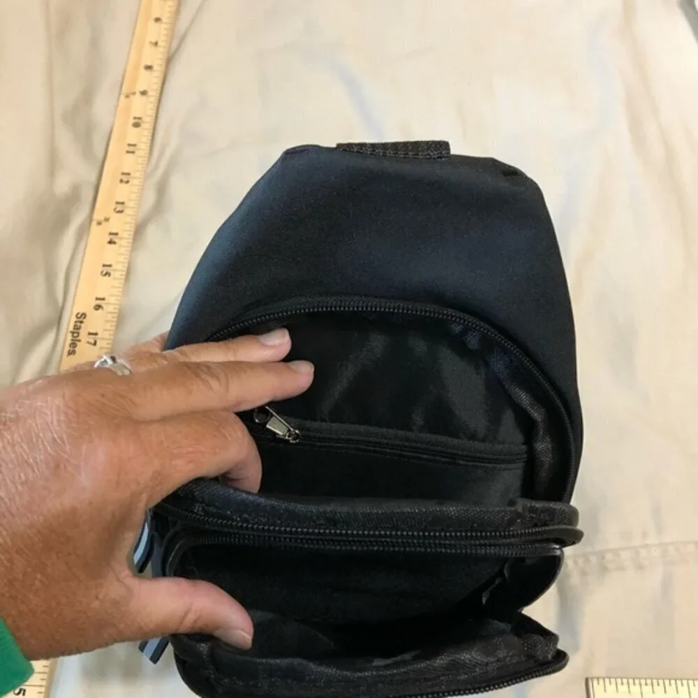 Nebraska Methodist Hospital Black Sling Bag with Heart Dove Design